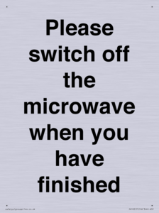 Please switch off the microwave when you have finished